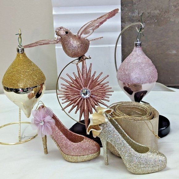 Pink And Gold Valentine Tree Ornament And Ribbon Kit - Picture 9 of 9